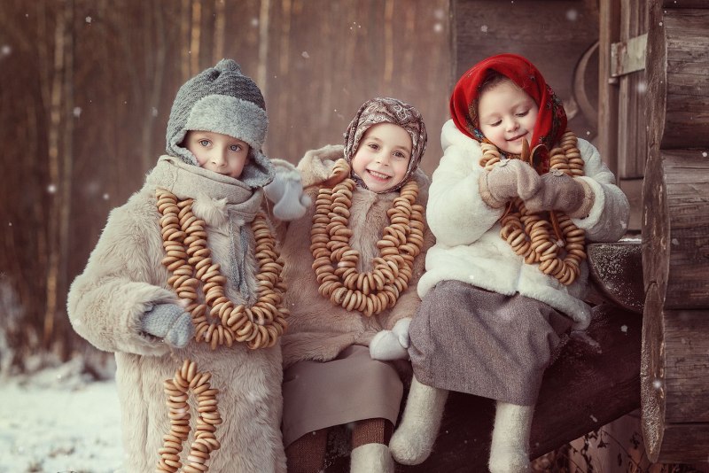Фотосессия в деревенском стиле зимой
