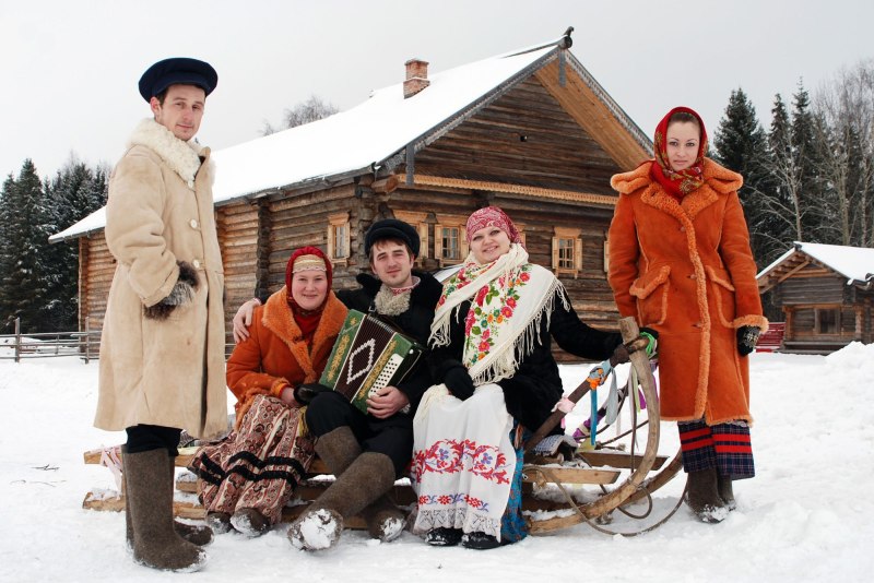 Зимняя деревенская одежда