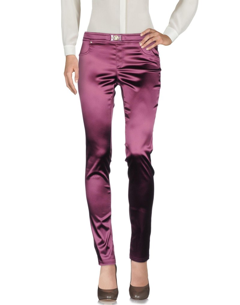 Versace Jeans шелковые штаны фиолетовые
