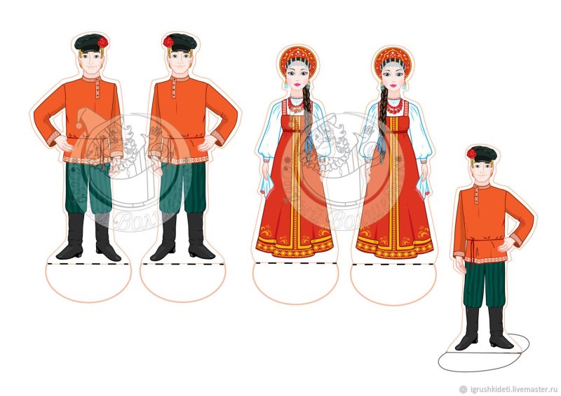Вырезная кукла в русском народном костюме