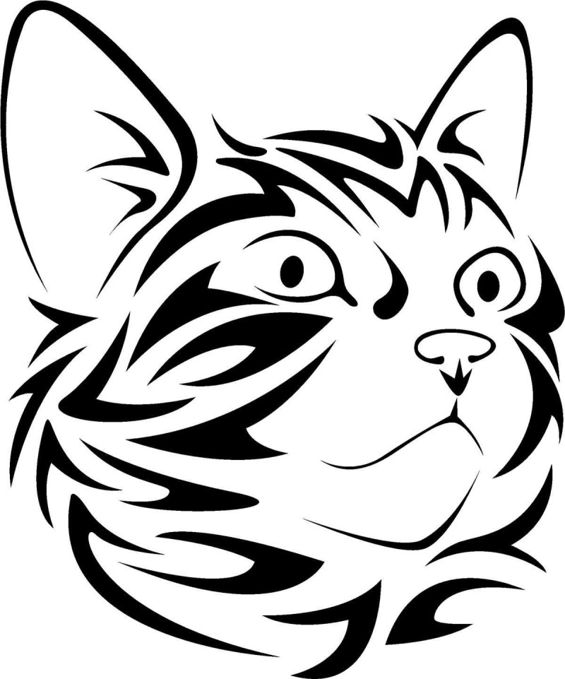 Котик трафарет