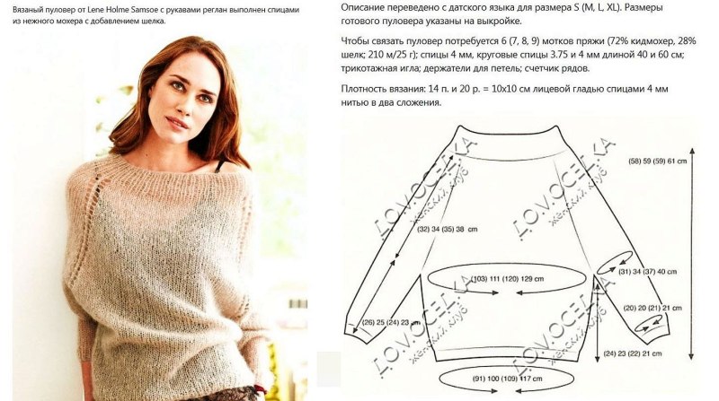 Пуловер реглан из мохера схемы вязания
