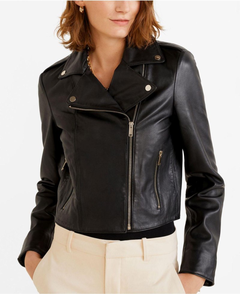 Mango Genuine Leather куртка