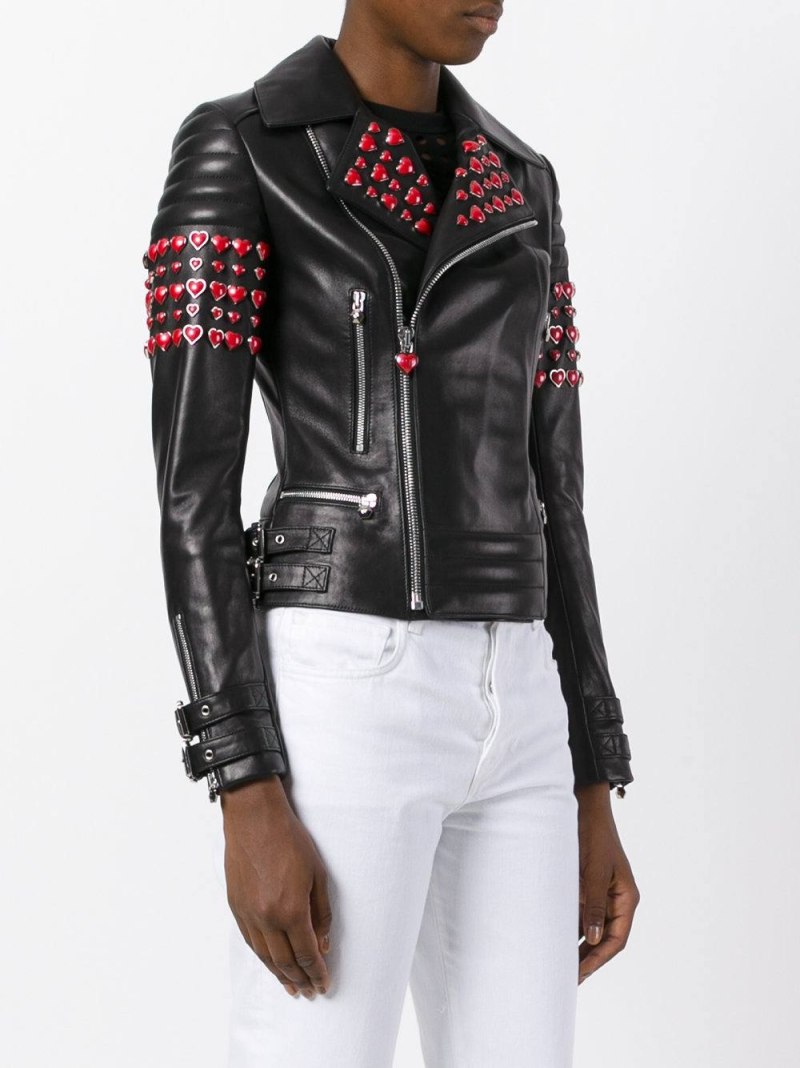 Philipp plein кожаная куртка женская
