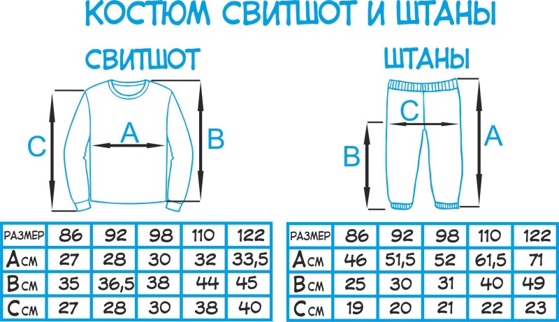 Размер брюк для детей