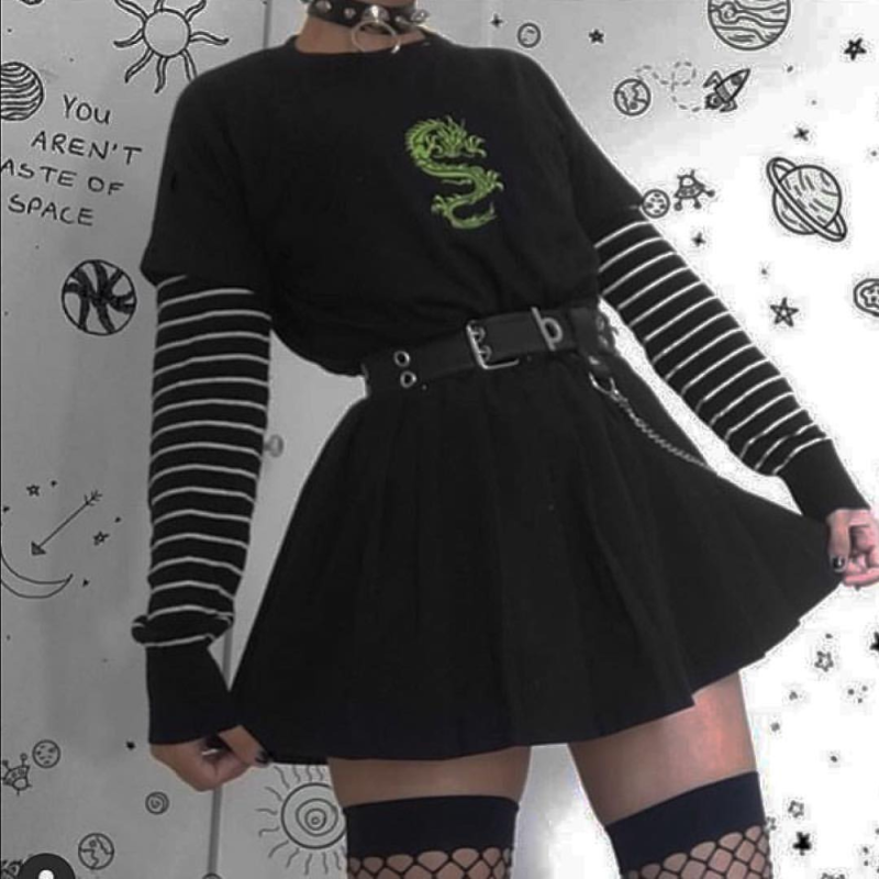 Goth outfit Грандж корейская одежда
