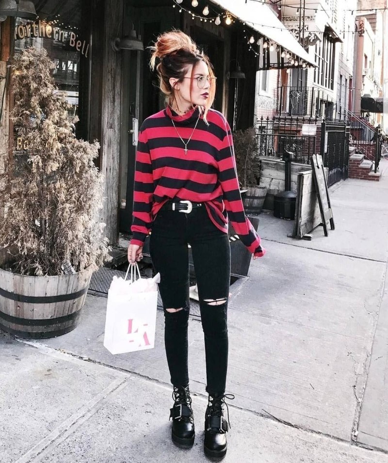 Goth outfit Грандж 2020 корейский