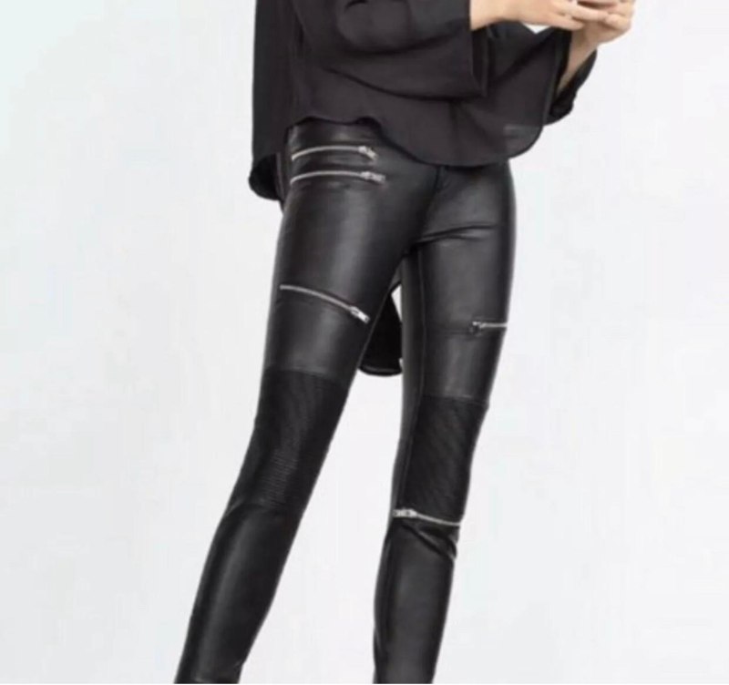 Zara кожаные легинсы женские