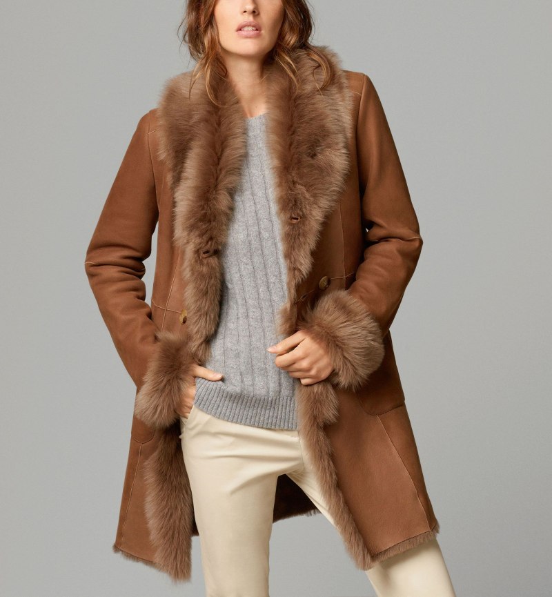 Дубленка massimo Dutti женская коричневая