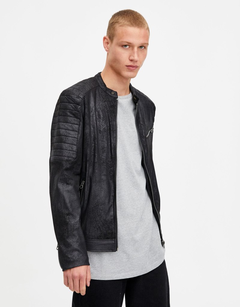 Pull and Bear кожаная куртка мужская
