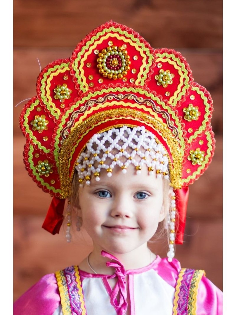 Кокошник "Елена" (красный)