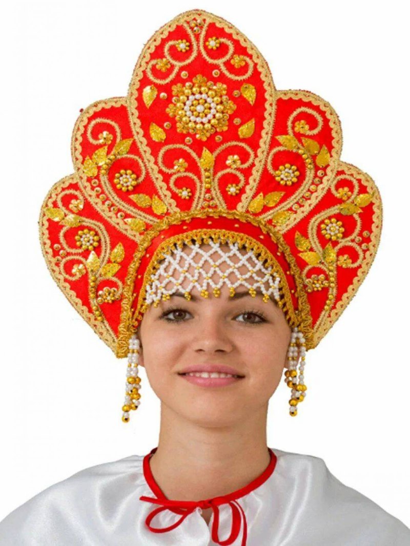 Кокошник "София" (красный)
