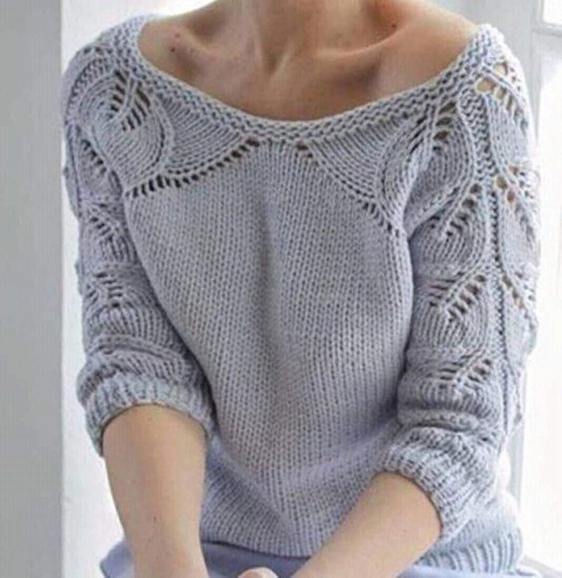 Кофта с ажурными рукавами