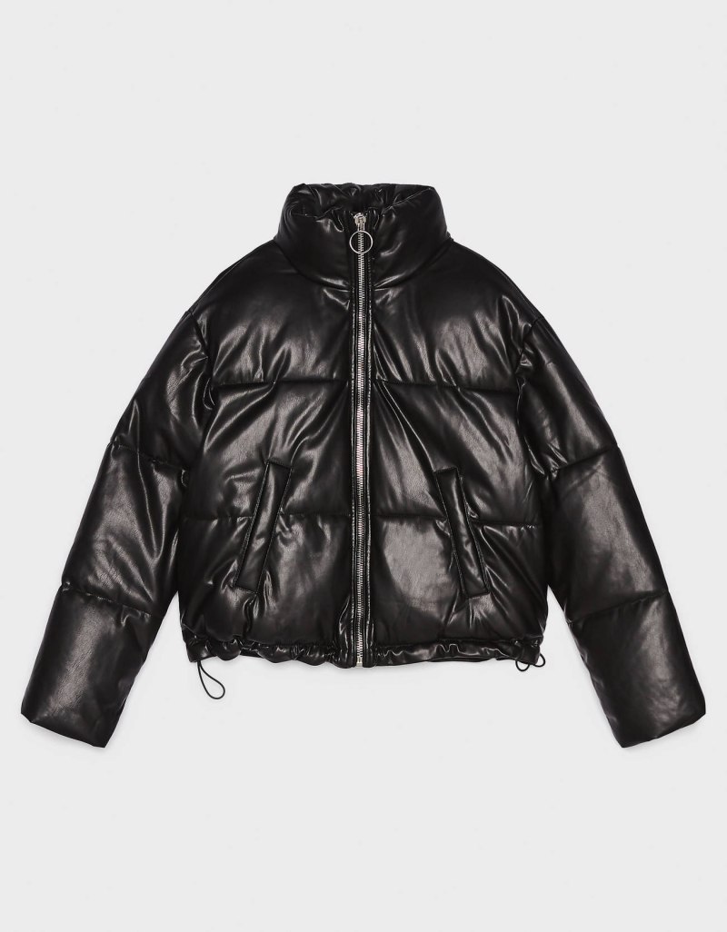 Bershka Puffer куртка чёрная женская