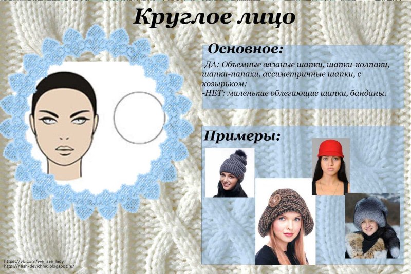 Формы шапок для овального лица