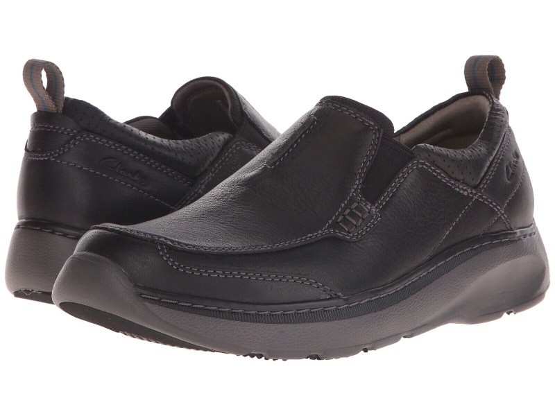 Clarks туфли мужские черные без шнурков
