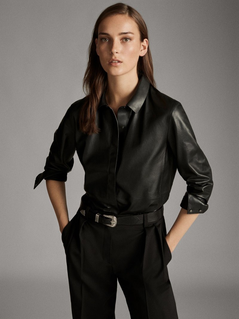 Рубашка massimo Dutti черная женская