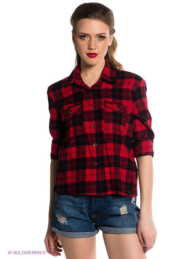 Рубашка в клетку Uniqlo женская