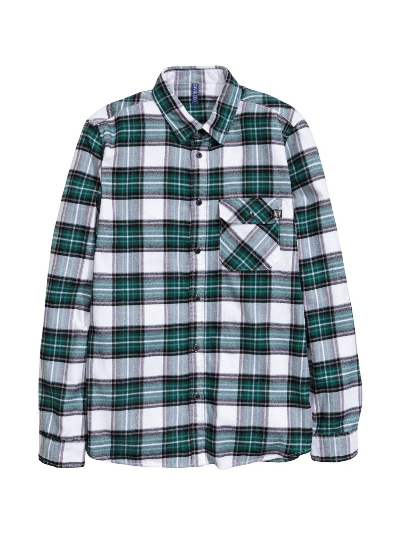 H&M Regular Fit рубашка зелёная