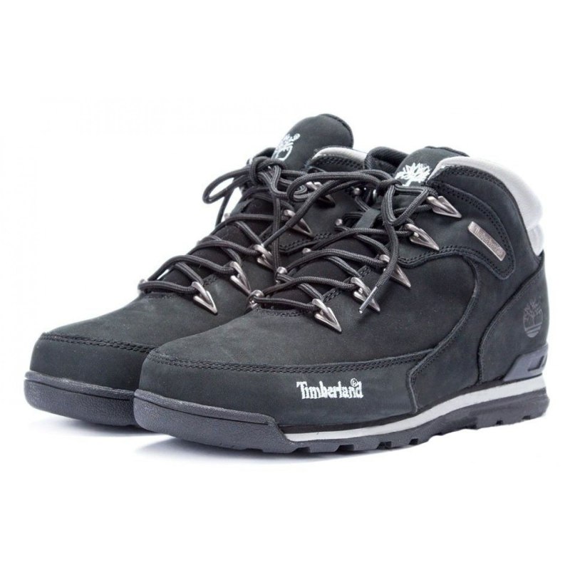 Timberland Euro Sprint 2 Black нубук с мехом