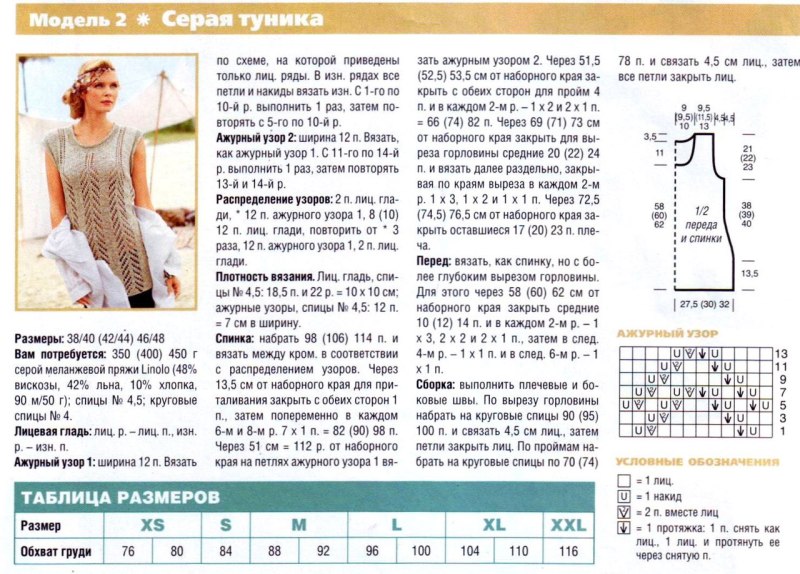 Вязание туники спицами для женщин с описанием и схемами бесплатно