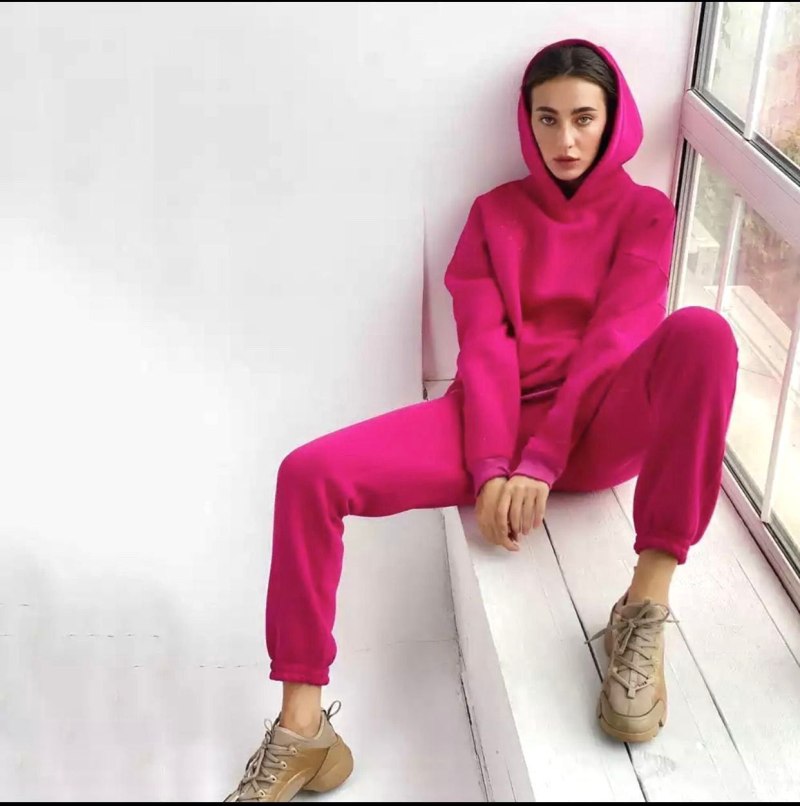 Костюм на флисе фуксия