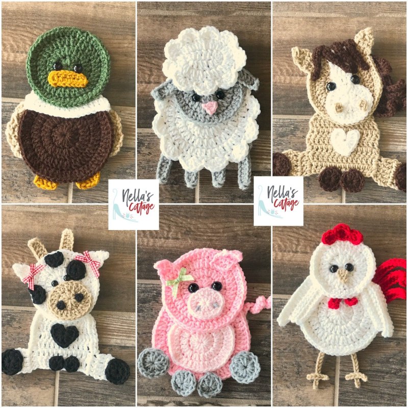 Плоские фигурки крючком