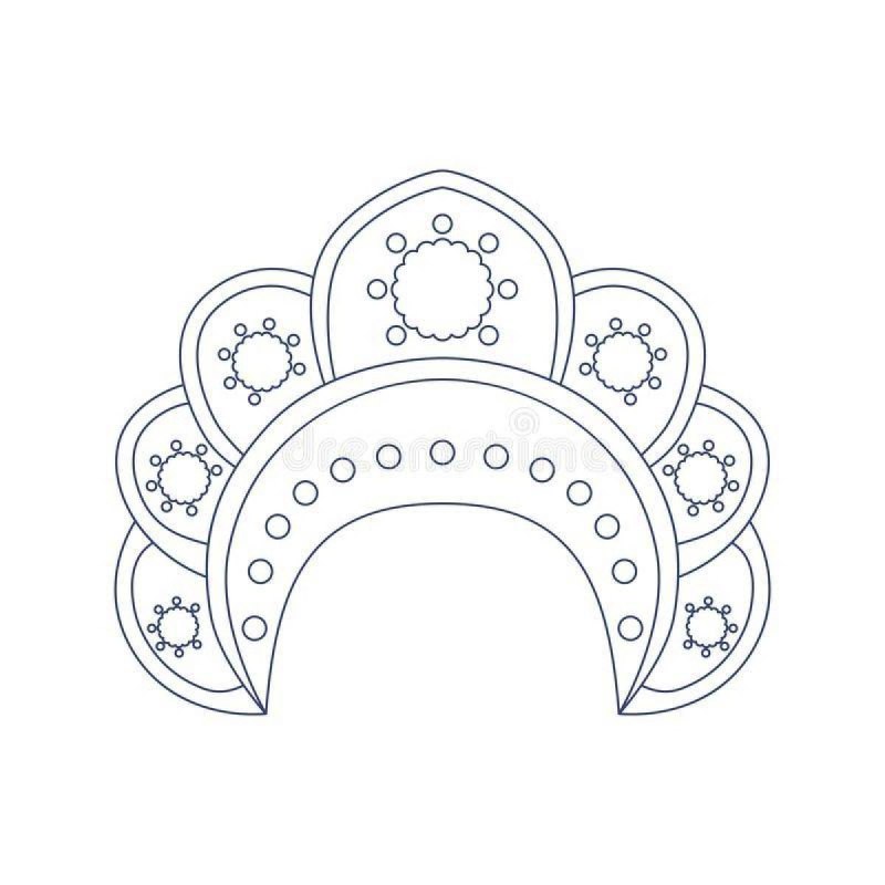 Кокошник раскраска