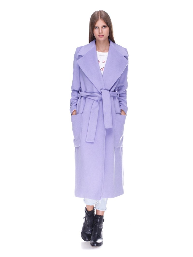 Пальто длинное сиреневоё Benetton