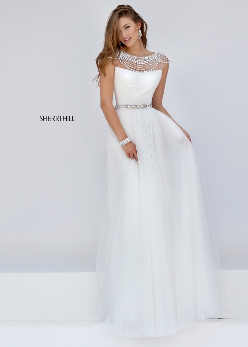 Sherri Hill белое платье