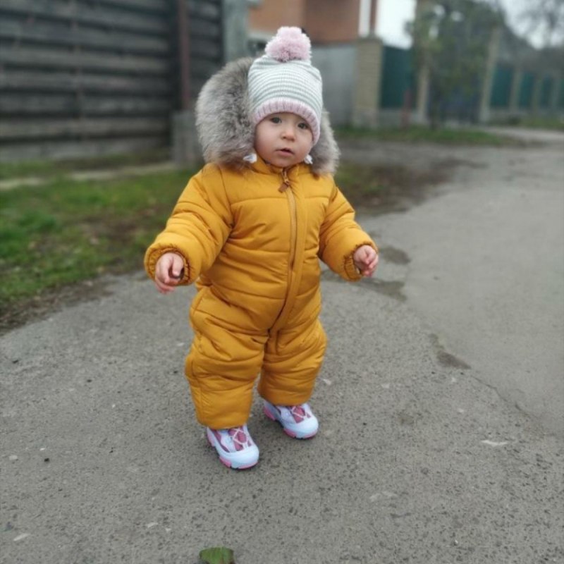 Комбинезон зимний горчичный