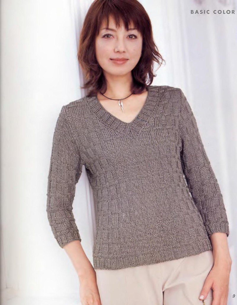 Пуловер с v образным вырезом