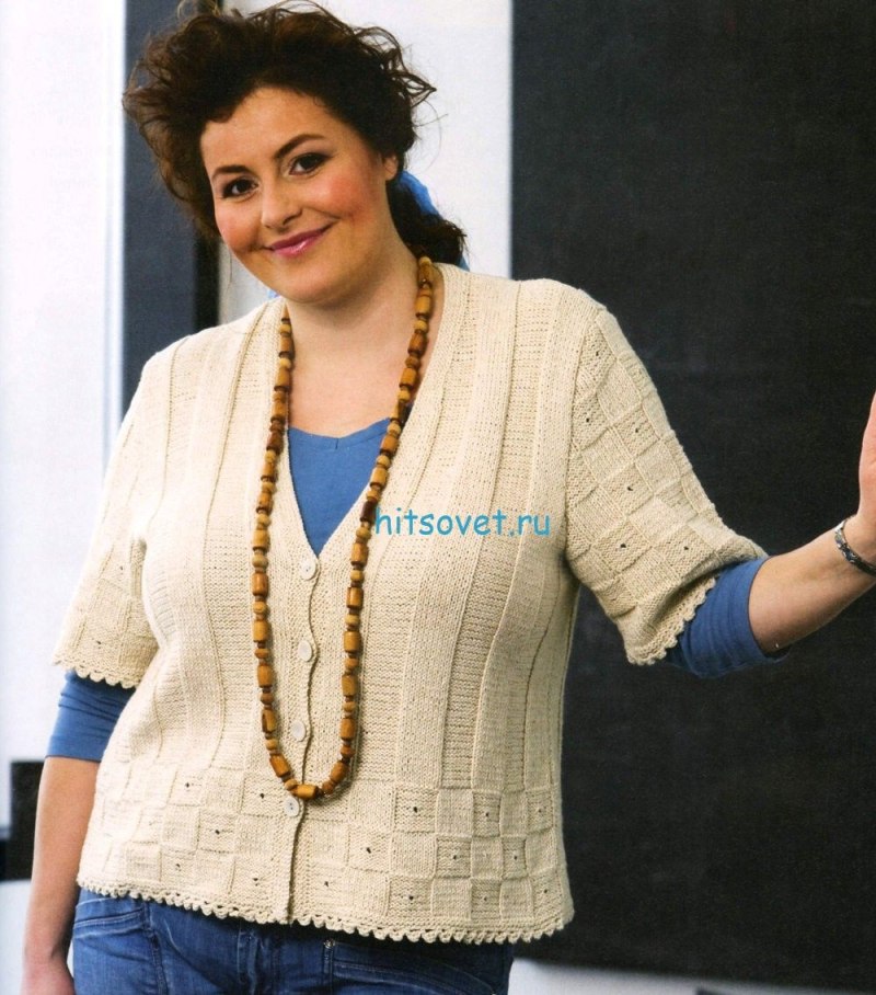 Вязаные кофточки для полных женщин
