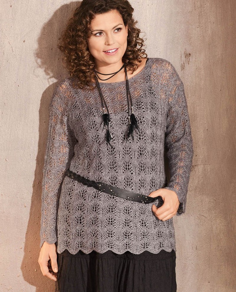 Вязаные туники для полных