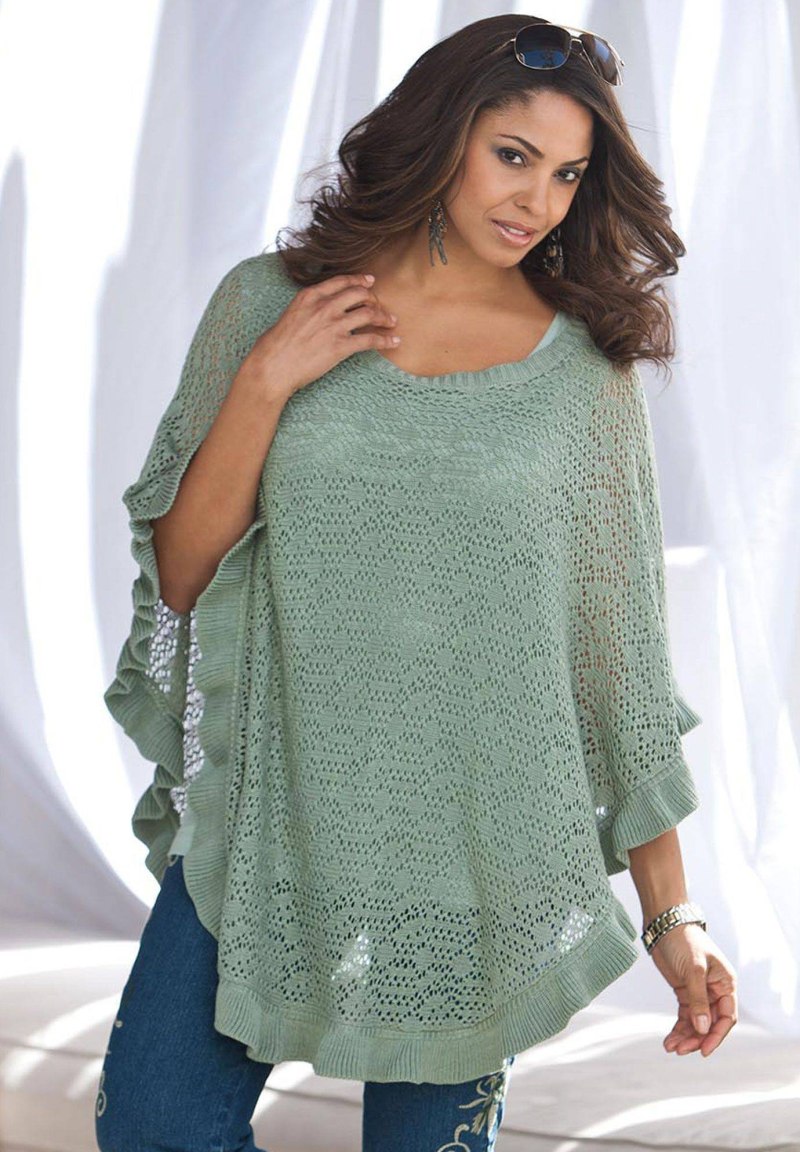 Вязаная туника для полных женщин