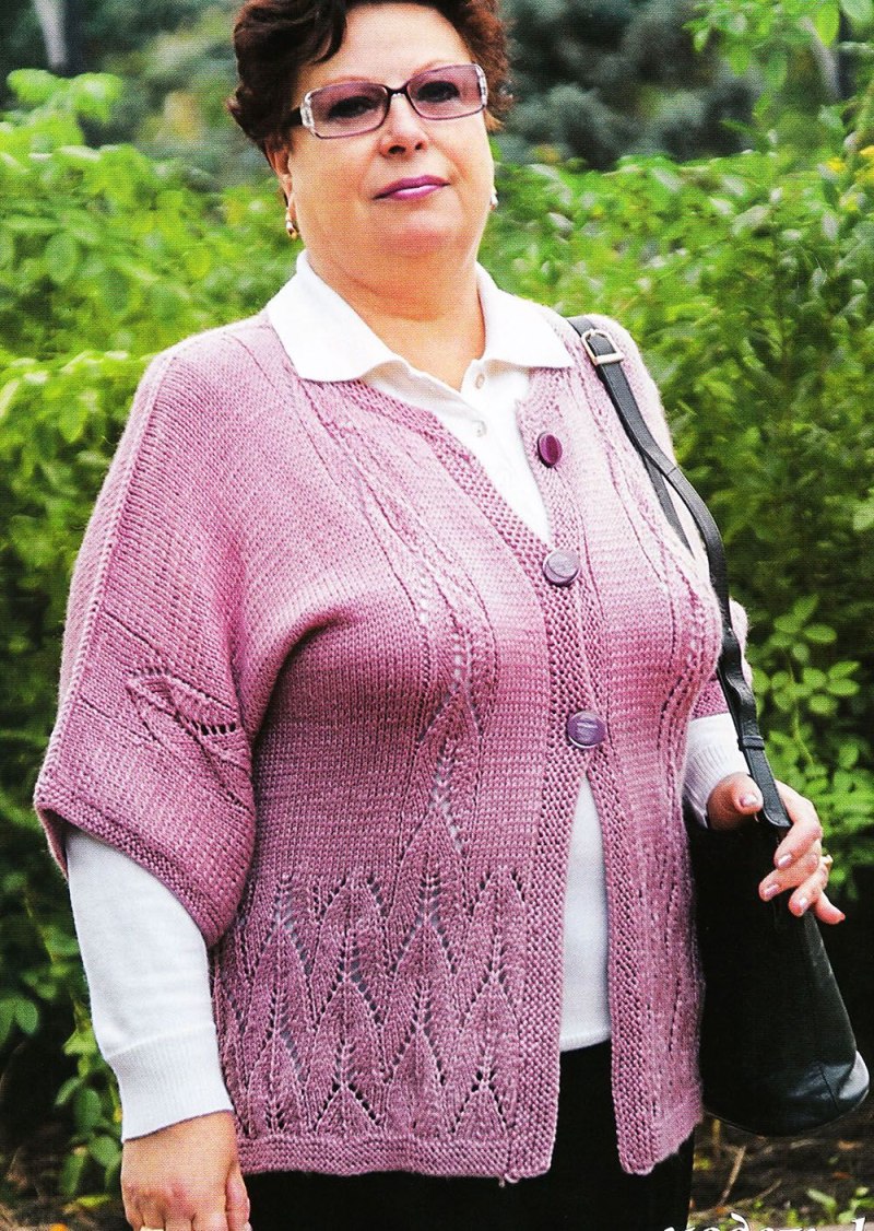 Жакет спицами для полных женщин