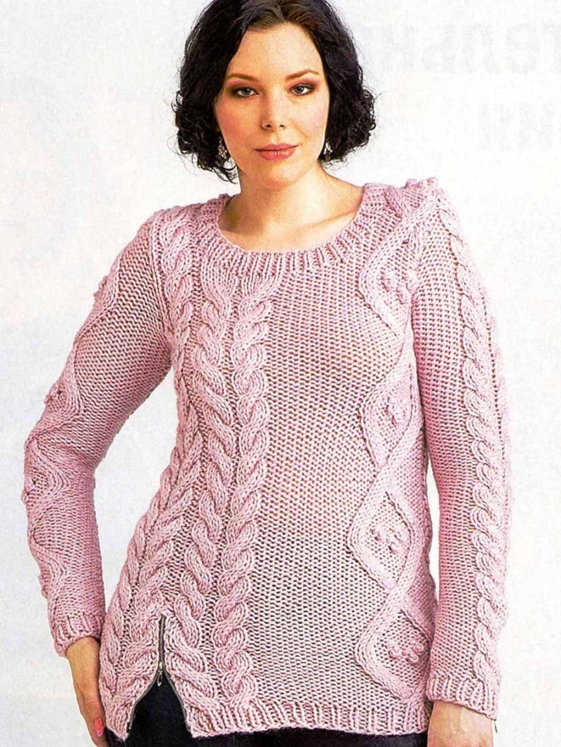 Вязаные пуловеры для полных женщин
