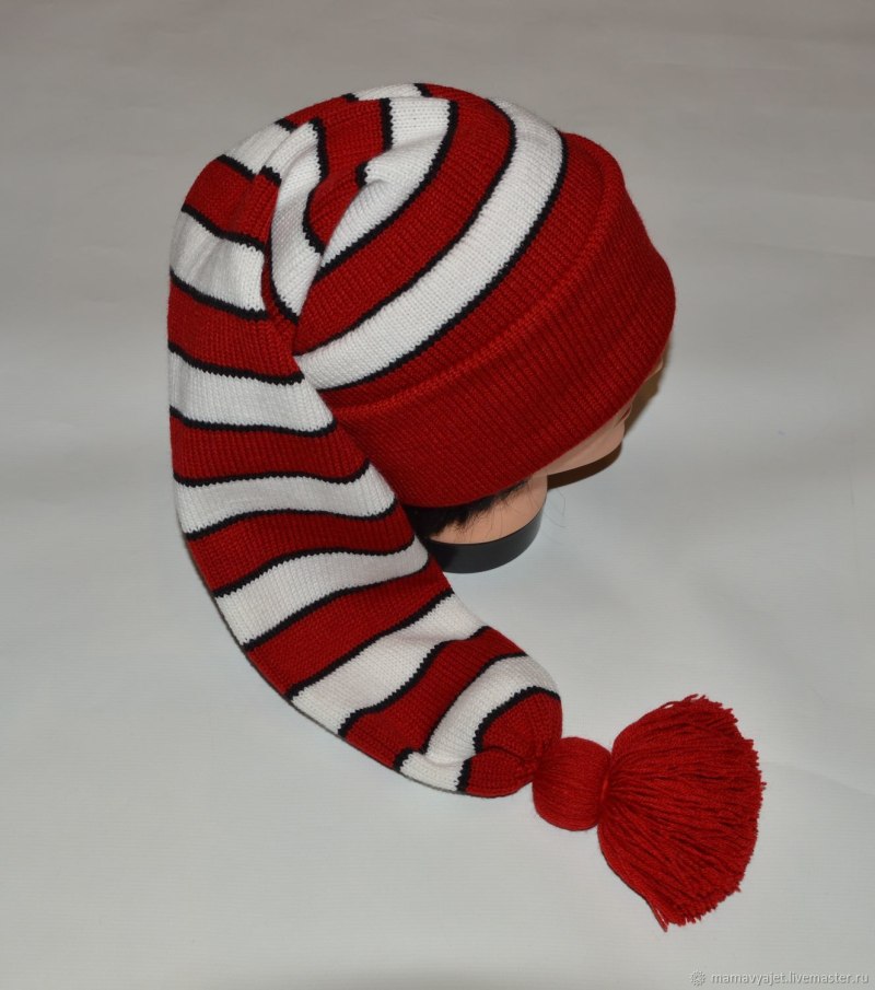 Шапка вязаная полосатая