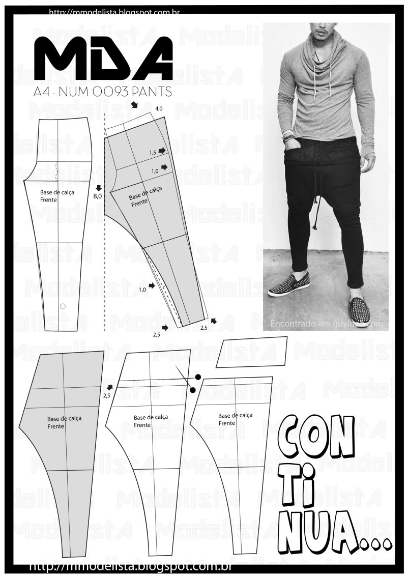 Лекала мужских брюк