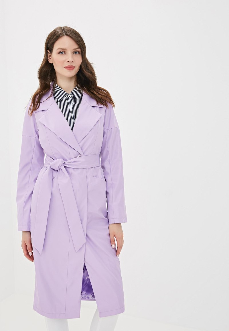 Плащ сиреневый женский
