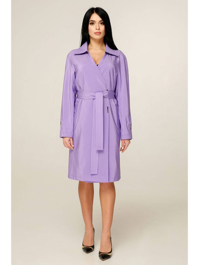 Плащ сиреневый женский