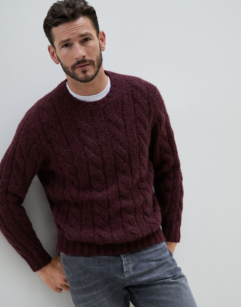 Темно коричневые свитера из альпака мужские