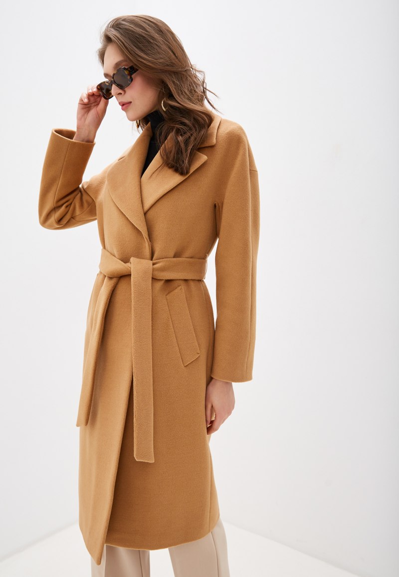 Пальто женское коричневого цвета