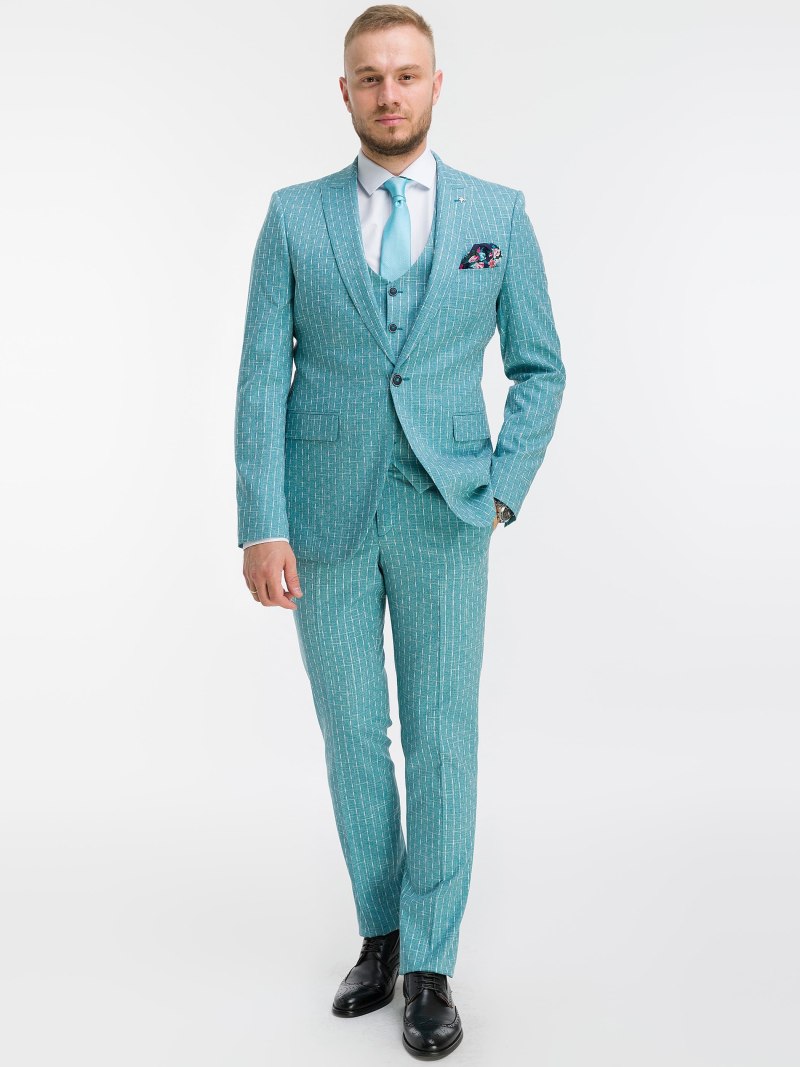 Бирюзовый костюм мужской на свадьбу