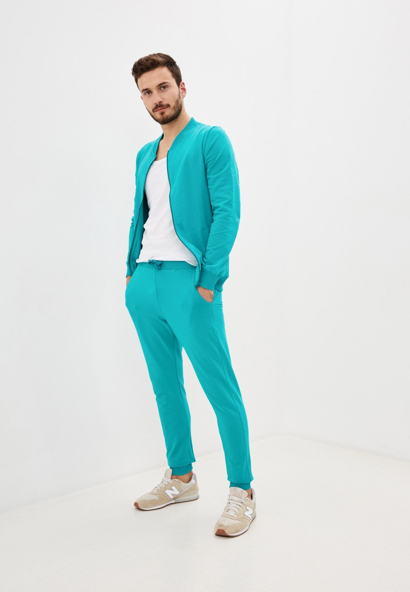 Мужской костюм бирюзового цвета