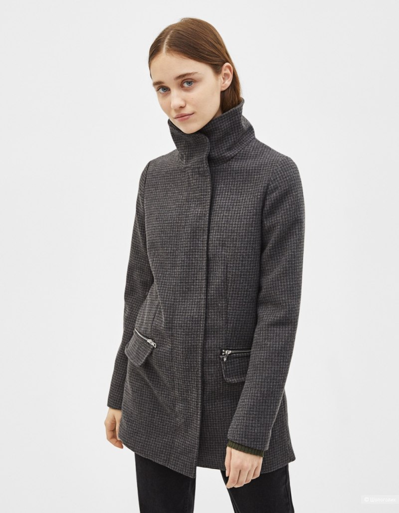 Bershka пальто серое