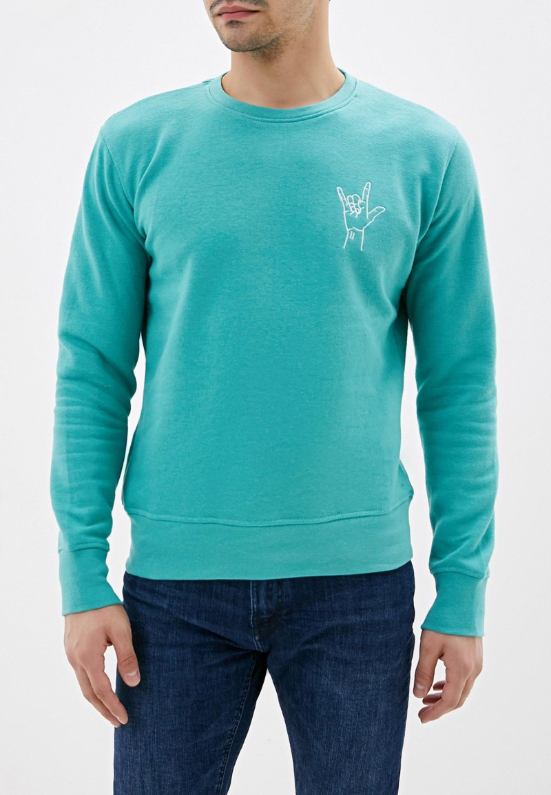 Бирюзовый свитшот мужской