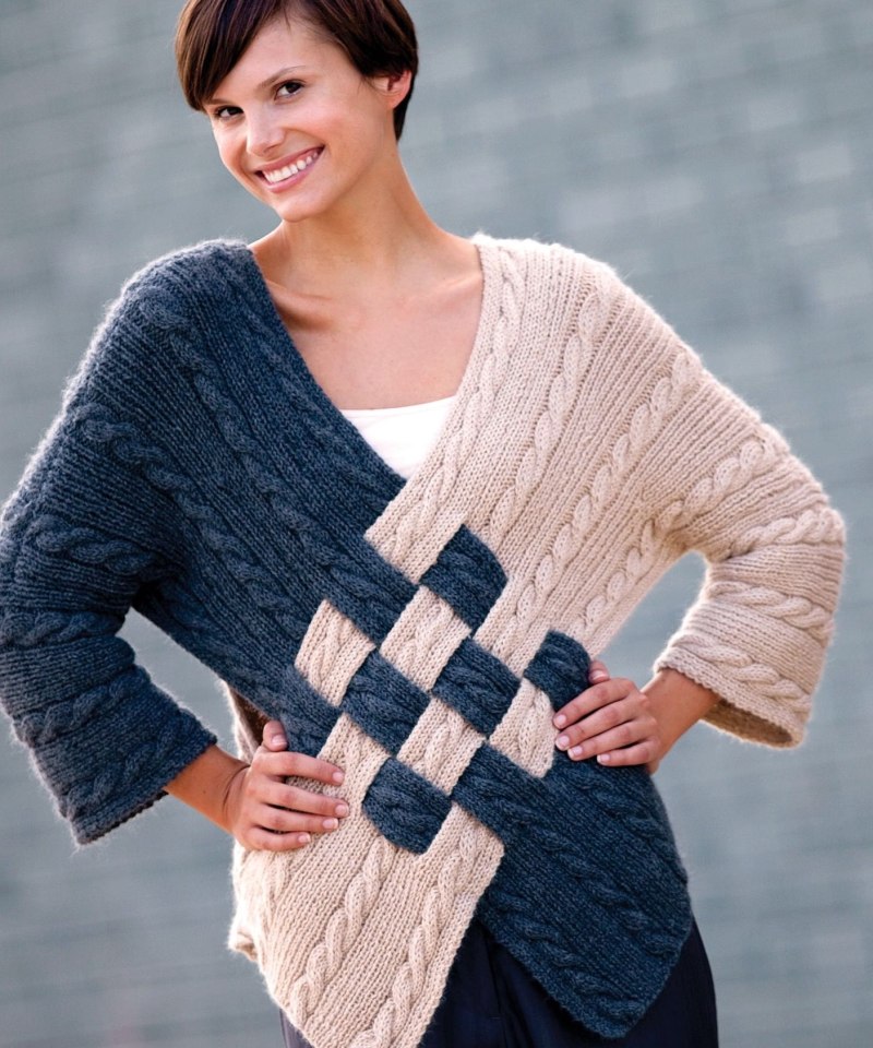 Оригинальные фасоны вязаных кофт