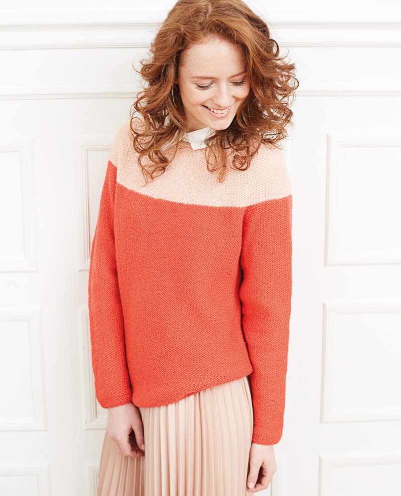 Джемпер двухцветный с кокеткой