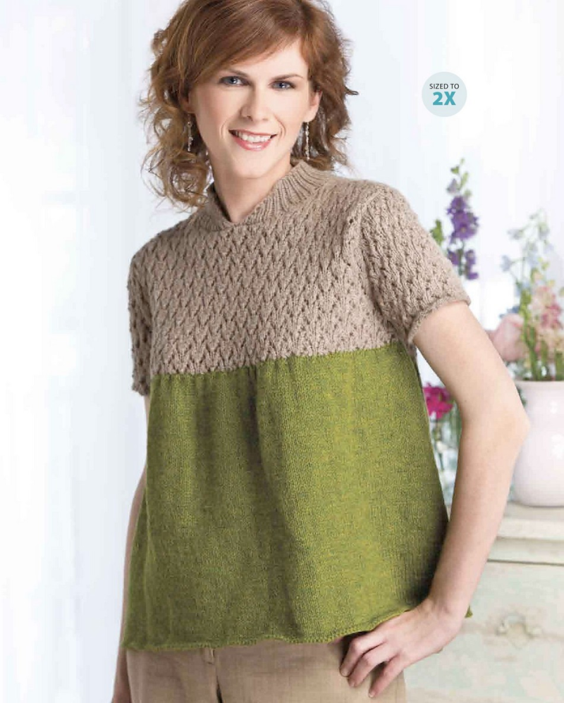 Двухцветная кофта спицами